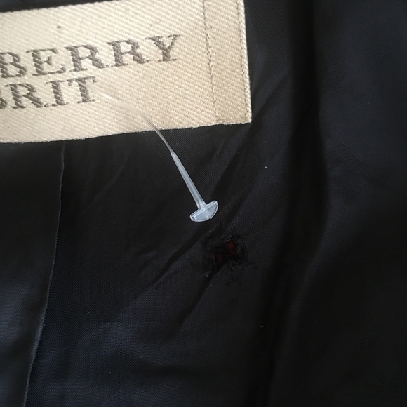 Burberry Brit Red Plaid Wool Tweed Coat US4 - Picture 13 of 14